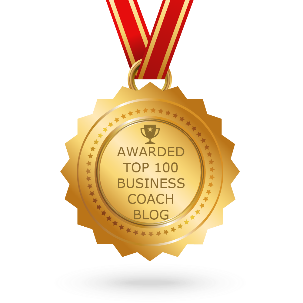 gold medal with top 100 business coach blog